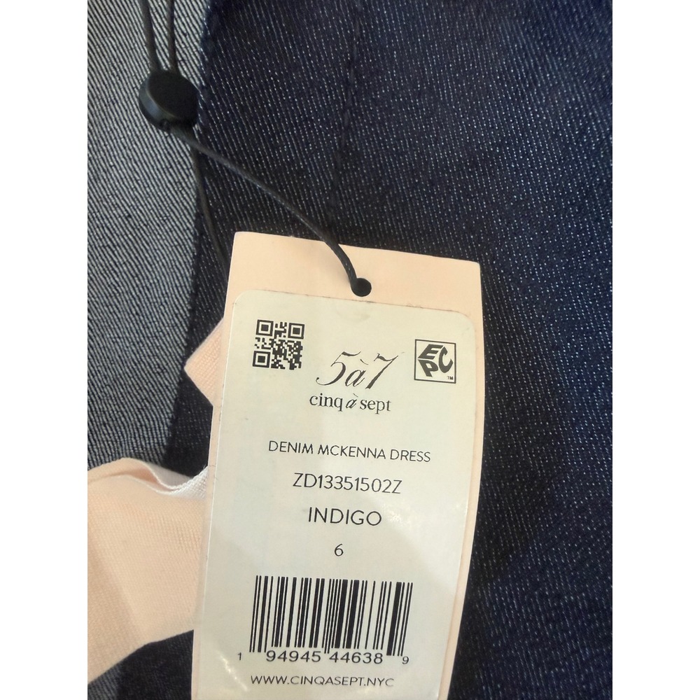 NEW CINQ À SEPT McKenna Twist-Front Denim Minidress Indigo Size 6 NWT - Picture 7 of 9